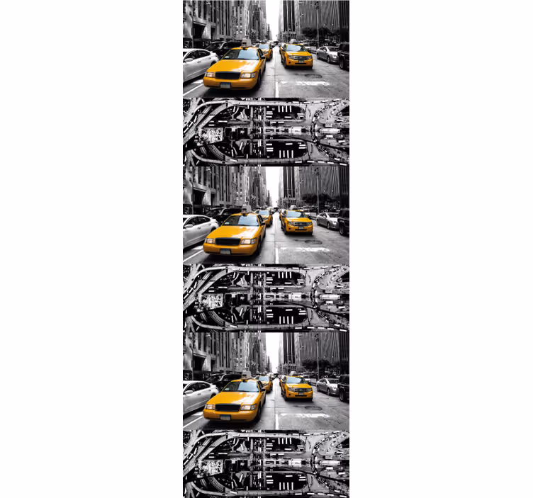 Orașe tapet scena taxiului urban - TenStickers