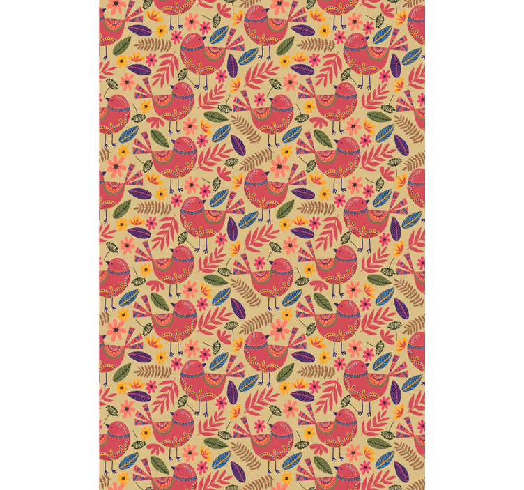 Tapet floral aviară ornamentală - TenStickers
