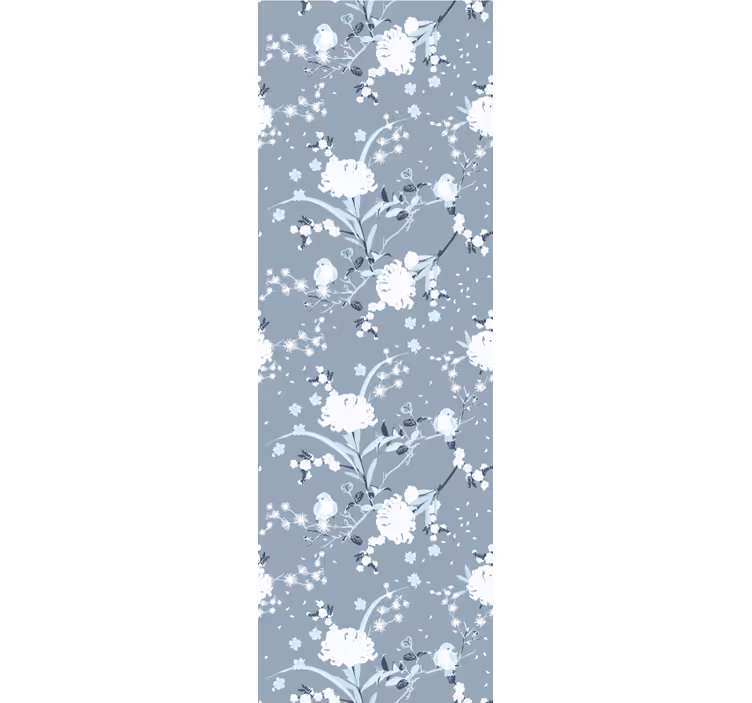 tapet dormitor flori delicate cenușii - TenStickers