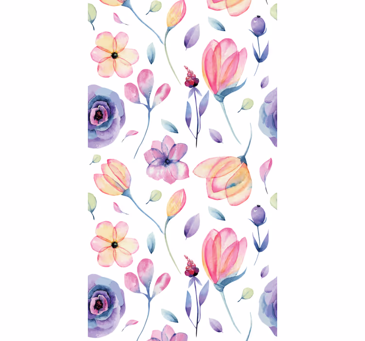 Tapet flori acuarelă florală - TenStickers