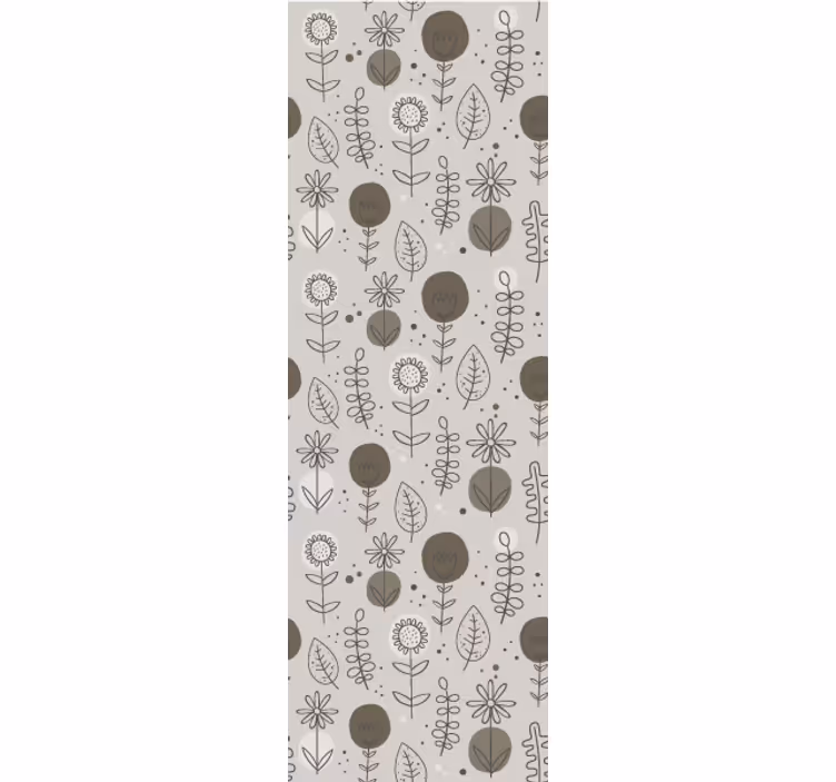 Tapet flori motive de schiță florală - TenStickers