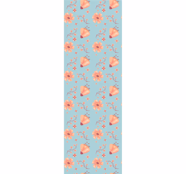 Tapet flori model floral cu fluturi - TenStickers