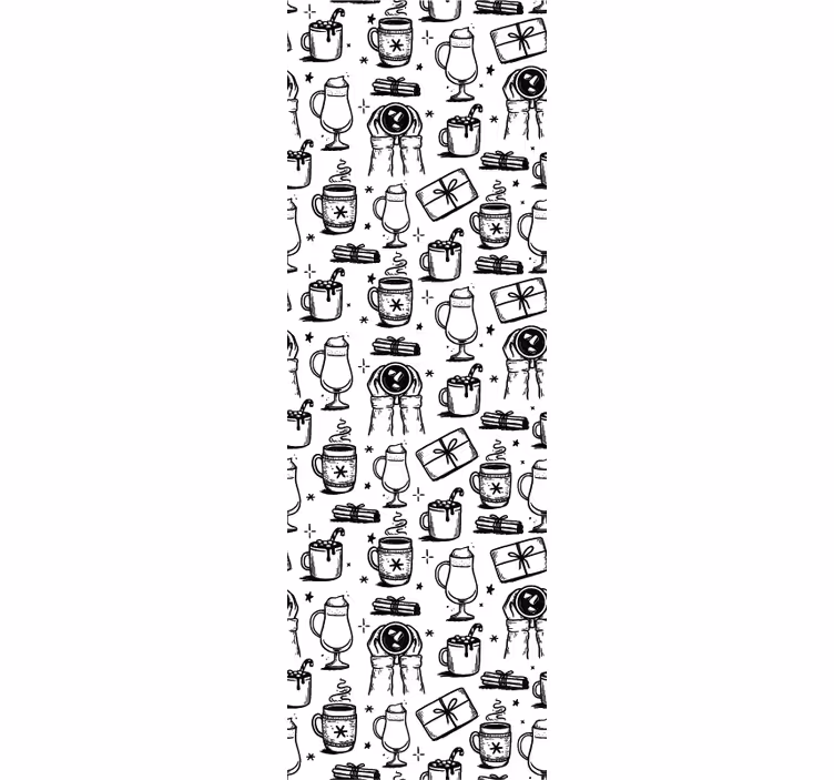 Crăciun tapet schițe festive - TenStickers