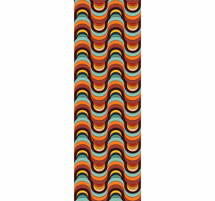 Tapet geometric model ondulat retro - TenStickers