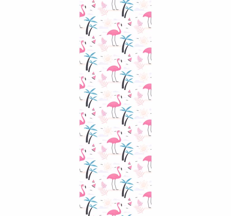 Tapet păsări scena tropicală flamingo - TenStickers