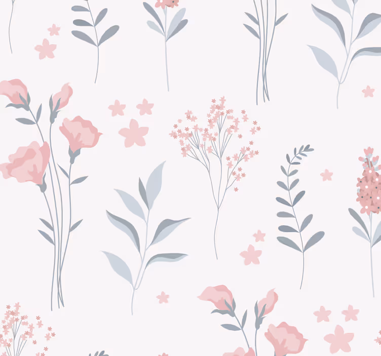Tapet flori roz flori - TenStickers