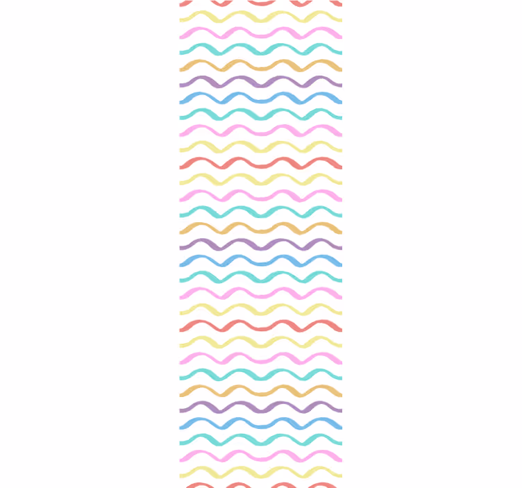 Tapet geometric linii ondulate colorate - TenStickers