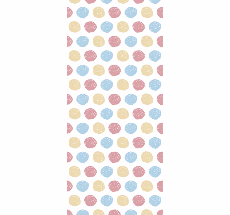 Tapet de sufragerie în culori pastelate cu buline - TenStickers