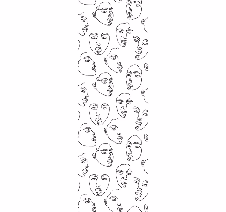 Tapet de artă fețe de artă în linie - TenStickers