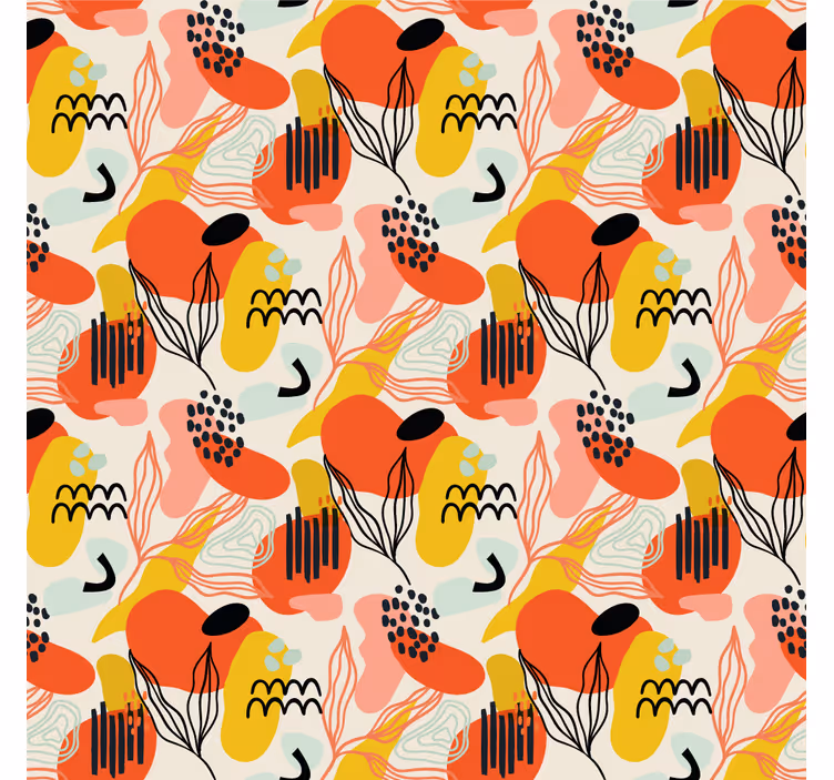 Tapet de artă forme organice abstracte - TenStickers