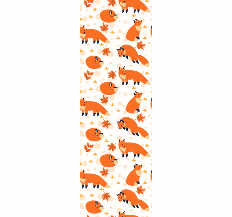 Tapet de animale model de toamnă de vulpe - TenStickers