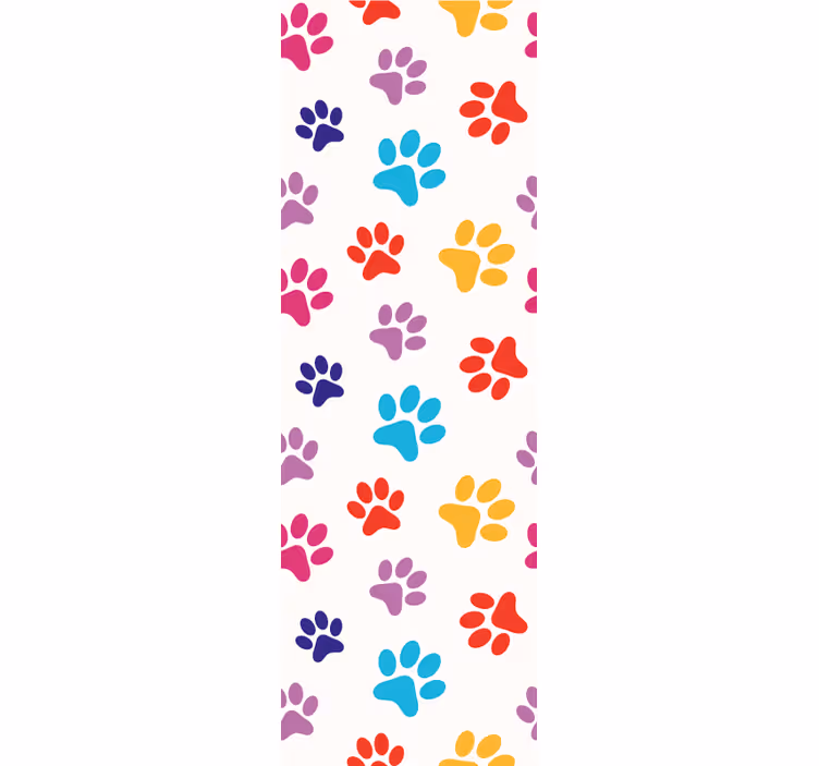 Câine tapet modele de labe colorate - TenStickers