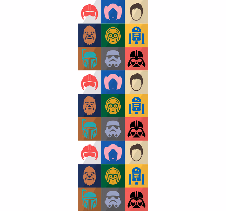 Tapet de artă grilă de caractere iconice - TenStickers