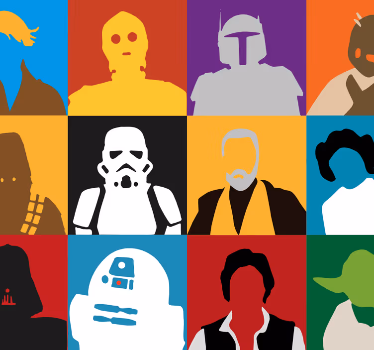 Tapet de artă siluete iconice - TenStickers