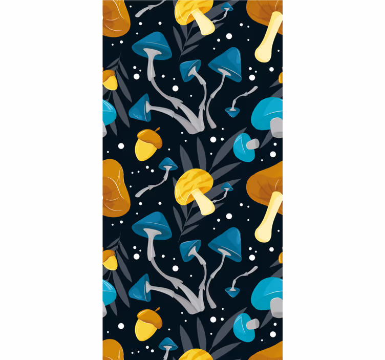 Tapet de frunze ciuperci stilizate - TenStickers