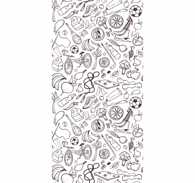 Tapet de artă matrice eclectică de doodle - TenStickers