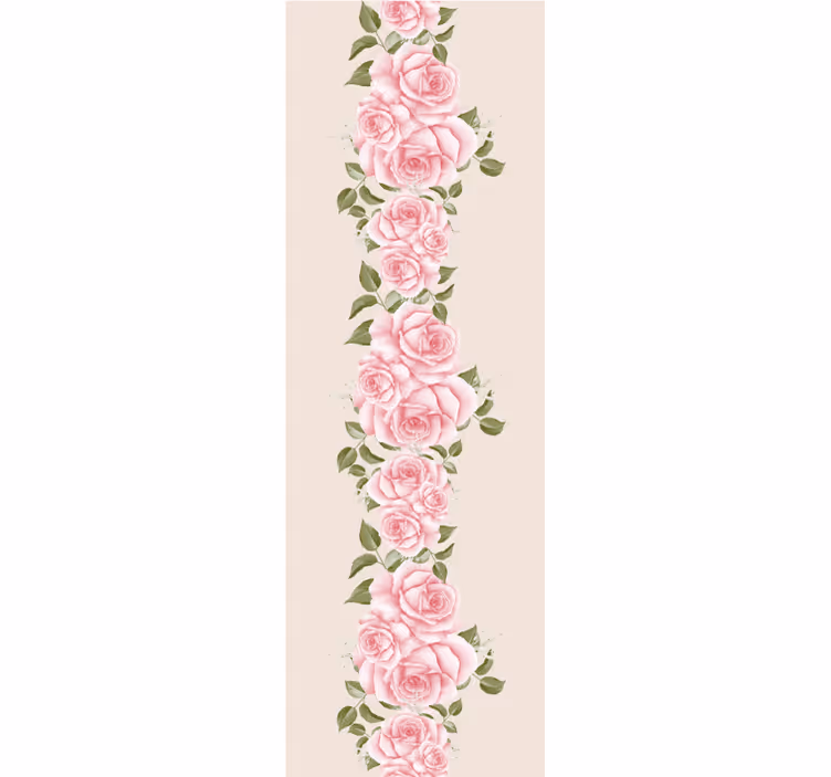 Tapet flori accent cu dungi florale - TenStickers