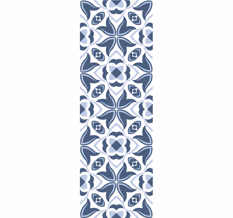 Tapet gresie flori geometrice albastre - TenStickers