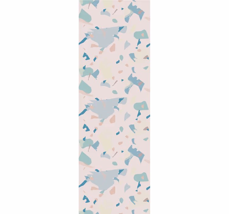 Tapet abstract terrazzo albastru și bej - TenStickers