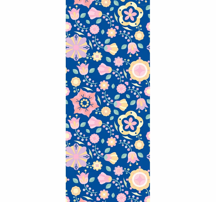 Tapet pentru dormitor cu flori roz stil nordic - TenStickers