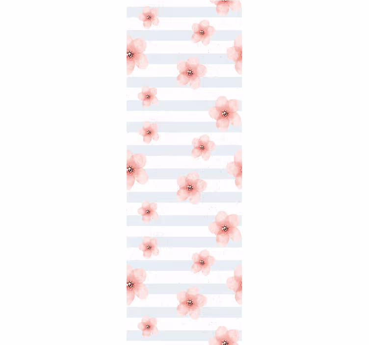 Tapet flori dungi florale roz - TenStickers