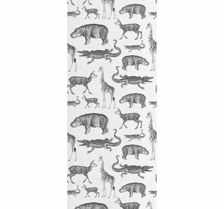 Tapet de animale motiv gri tropical - TenStickers