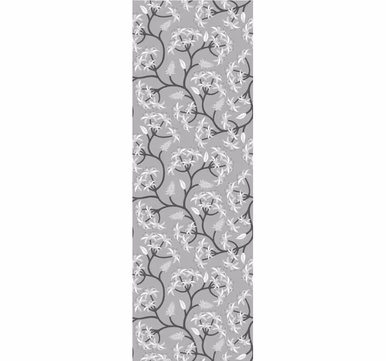 Tapet flori model de ramuri gri - TenStickers