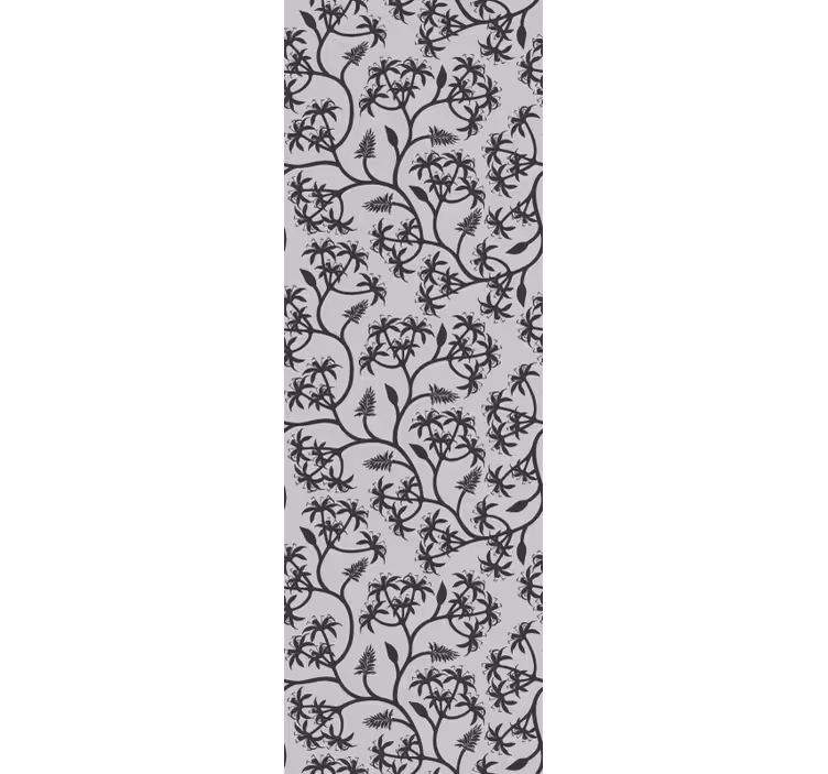 Tapet floral model de ramuri pe fundal gri - TenStickers