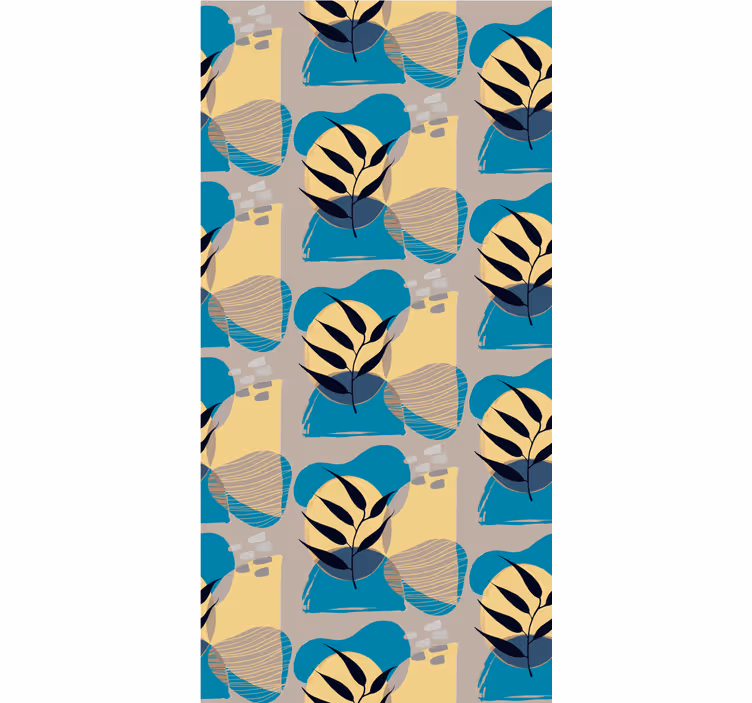 Tapet floral model de frunze stilizate - TenStickers