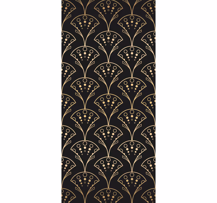 Auriu și negru art decor home office tapet - TenStickers