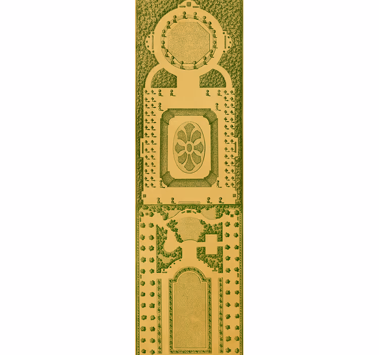 Tapet cu model art deco verde și auriu - TenStickers
