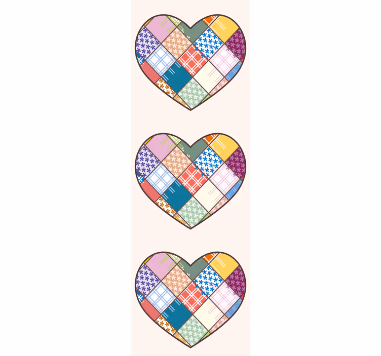 Tapet floral design mozaic de inimă - TenStickers