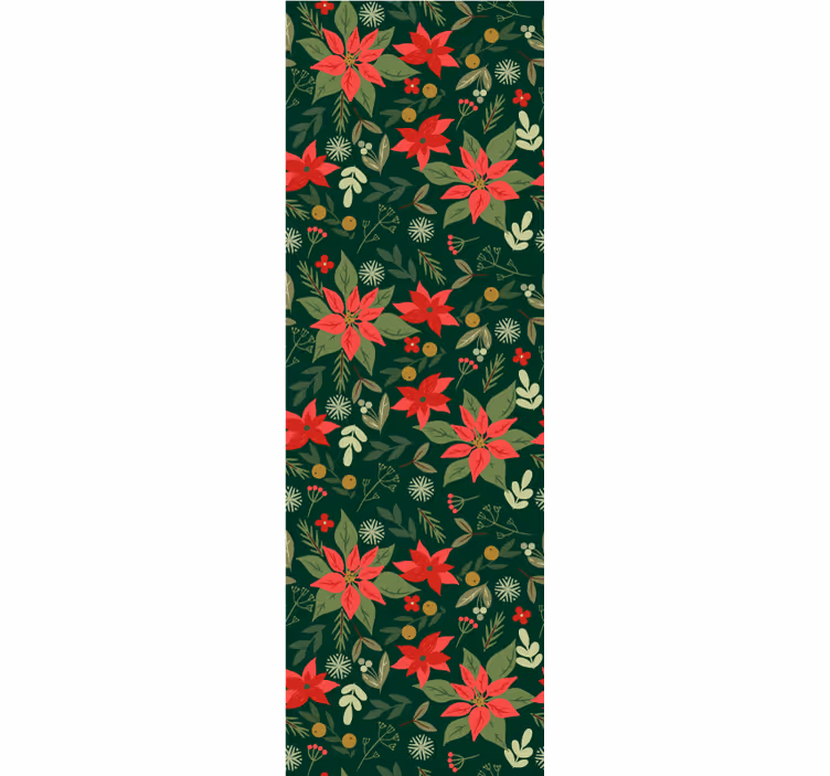 Crăciun tapet model floral festiv - TenStickers