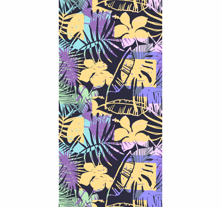 Flori exotice model tropical frunze tapet - TenStickers