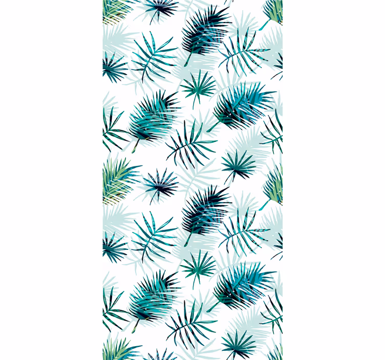 Tapet camera de zi afișaj de frunze tropicale verzi - TenStickers