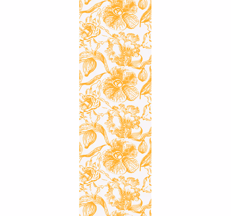 Tapet flori model vintage galben - TenStickers