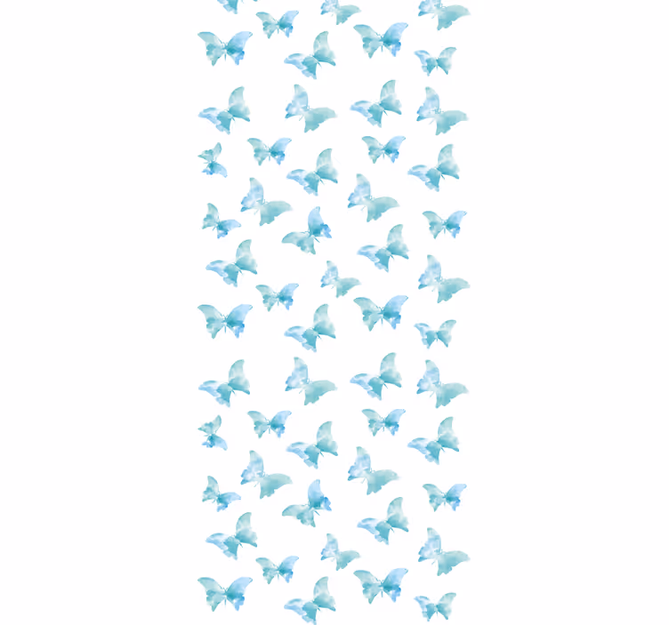 Fluture tapet motiv albastru și alb - TenStickers