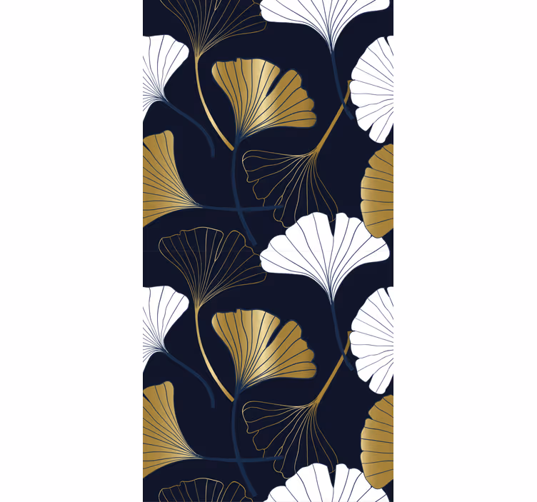 Tapet floral compoziția frunzelor de ginkgo - TenStickers