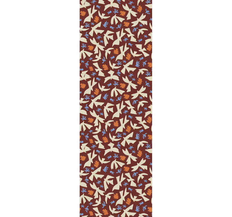Tapet floral motive stilizate ale naturii - TenStickers