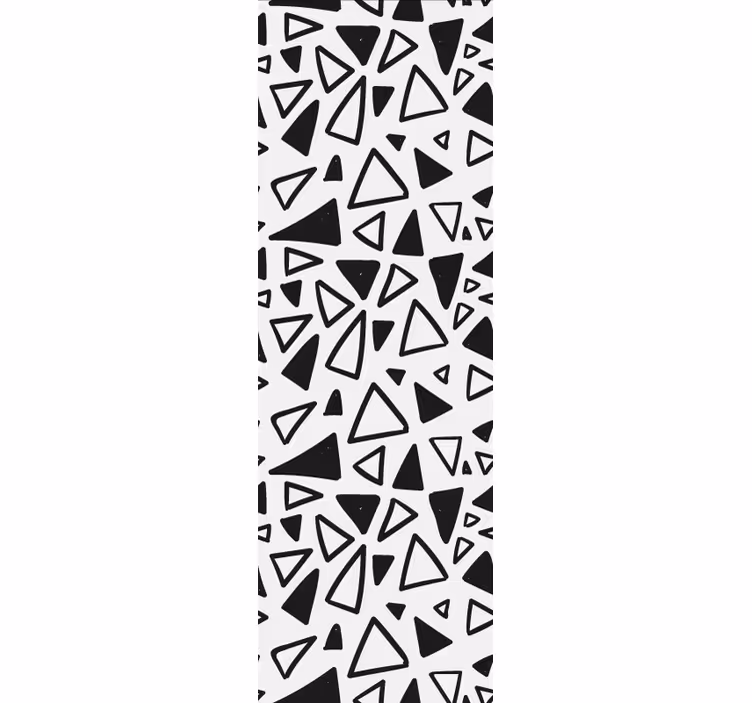 Triunghiuri tapet motiv alb-negru - TenStickers