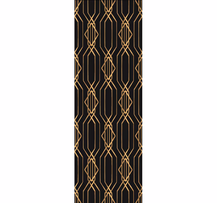 Tapet pătrat geometric negru și auriu - TenStickers