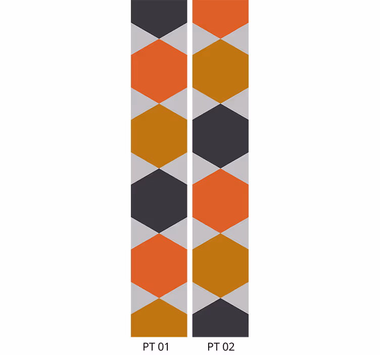 Tapet pentru sufragerie cu model hexagonal colorat - TenStickers