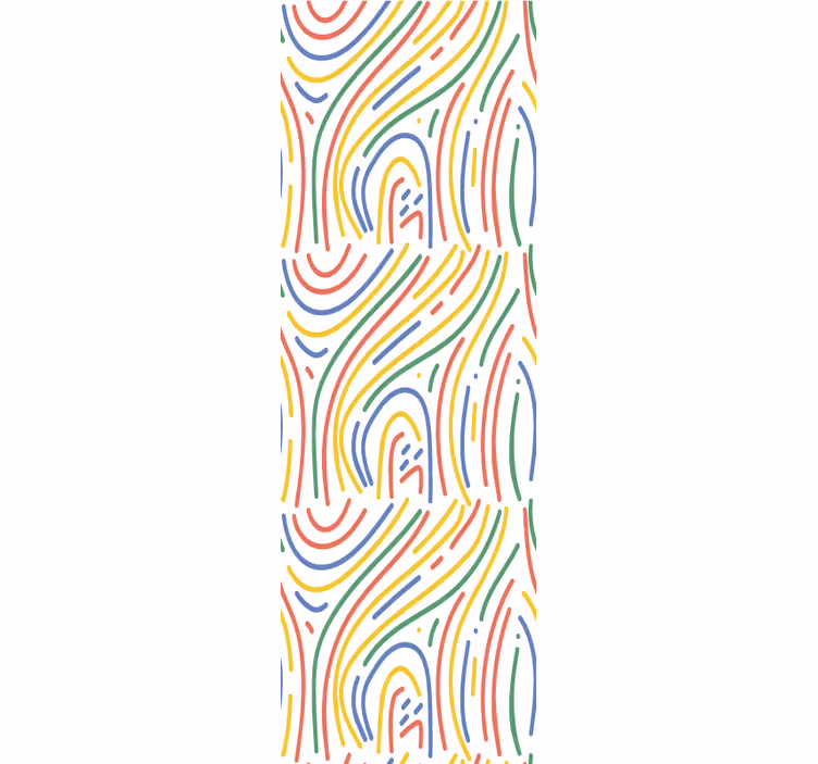 Birou tapet linii curbate colorate - TenStickers