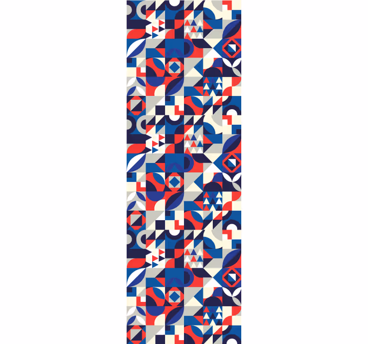 Tapet geometric fuziunea modelelor albastre - TenStickers