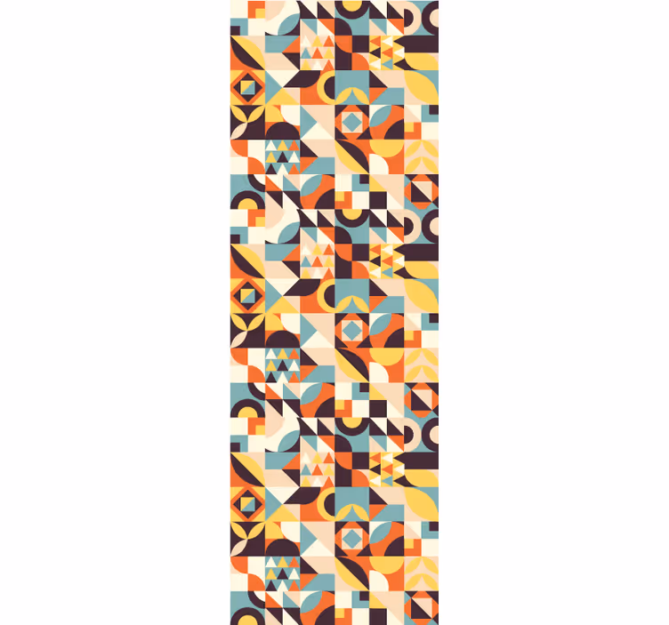 Tapet geometric mozaic retro colorat - TenStickers