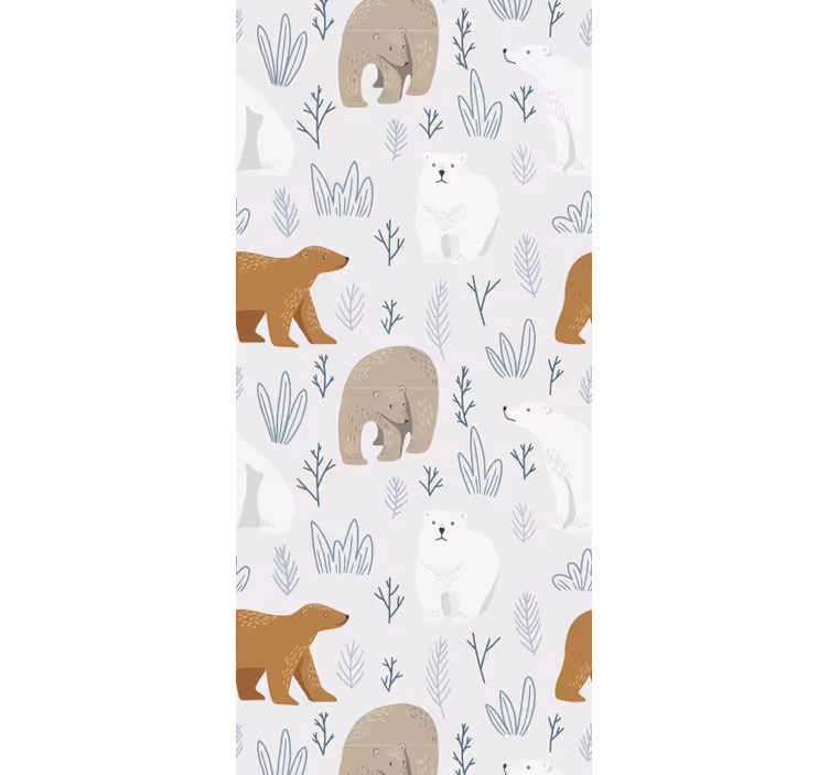 Tapet de animale model de urs brun și polar - TenStickers