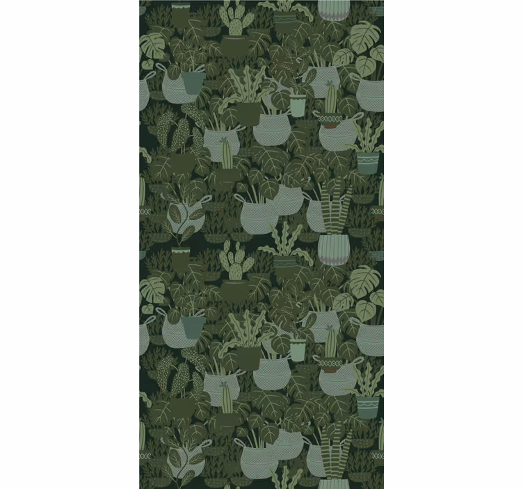 Tapet de frunze modele de plante în ghivece - TenStickers