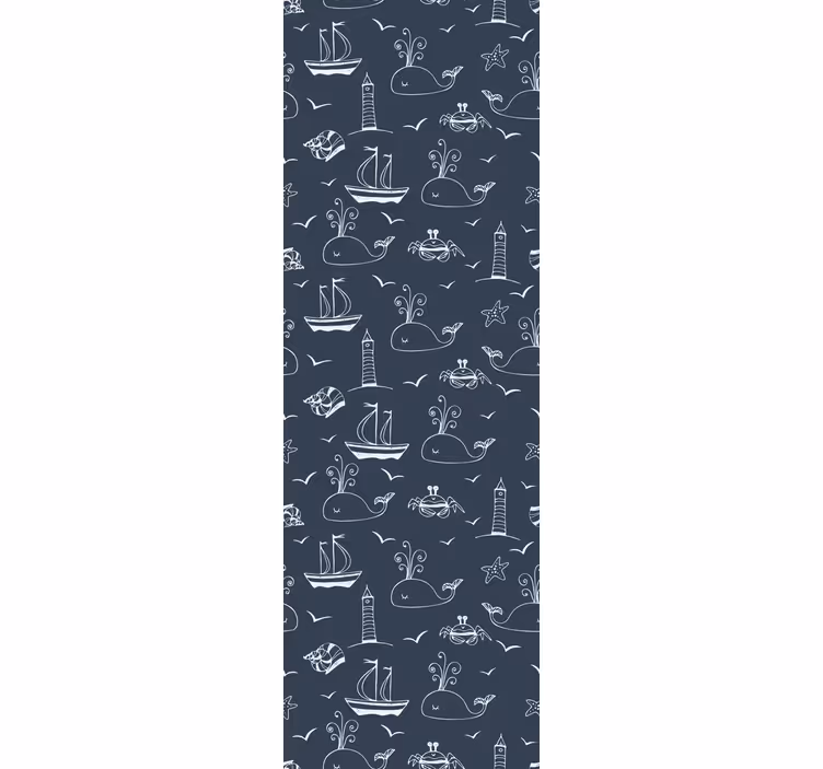 Wallpaper cu peşte scena nautică a balenei - TenStickers