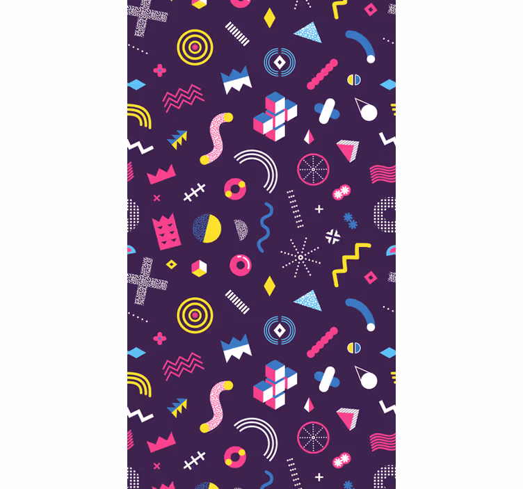 Tapet geometric forme retro vibrante - TenStickers