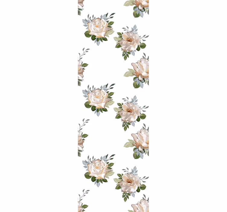 Tapet de design cu flori mari în stil cosmopolit - TenStickers